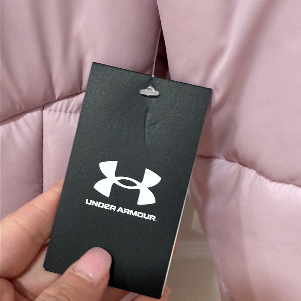 NWT Under Armour Light Pink/Lilac Kids Hooded Puffer Jacket - Picture 10 of 16